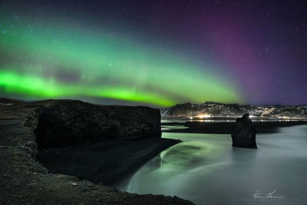 Dyrhólaey️ under the Northern Lights